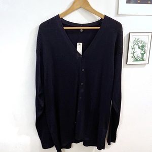 Vintage Linda Allard Ellen Tracy navy cardigan